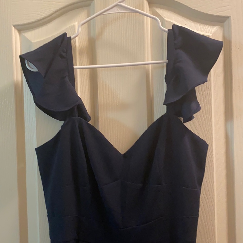 ELIZA J RUFFLE SLEEVE JUMPSUIT